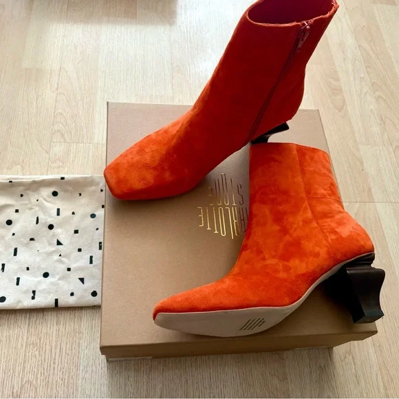 Charlotte Stone “Stickley” Suede Ankle Boots, Size 8 (New in box) - Picture 2 of 6